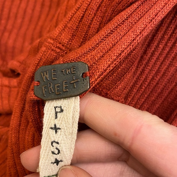 We the free lover ribbed split thermal top orange - Picture 5 of 5